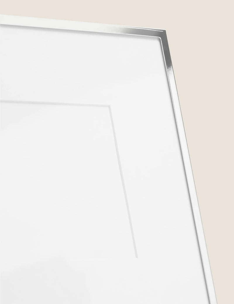 Elegant photo frame 3x3 inch brushed silver - British product