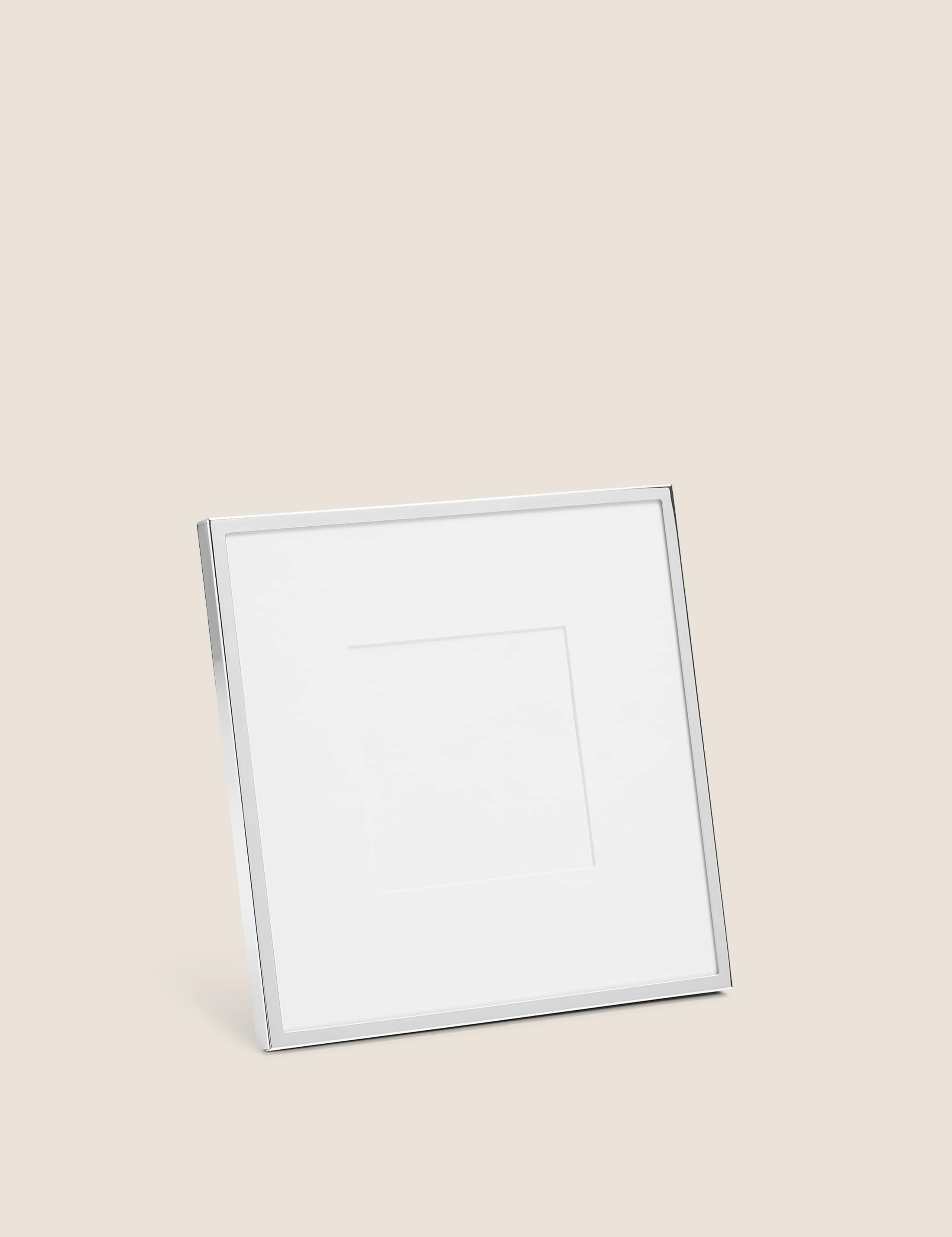 Elegant photo frame 3x3 inch brushed silver - British product