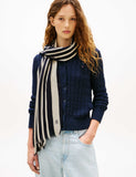 Tommy Hilfiger Elevated Chic Cotton Rich Striped Scarf, imported from the UK