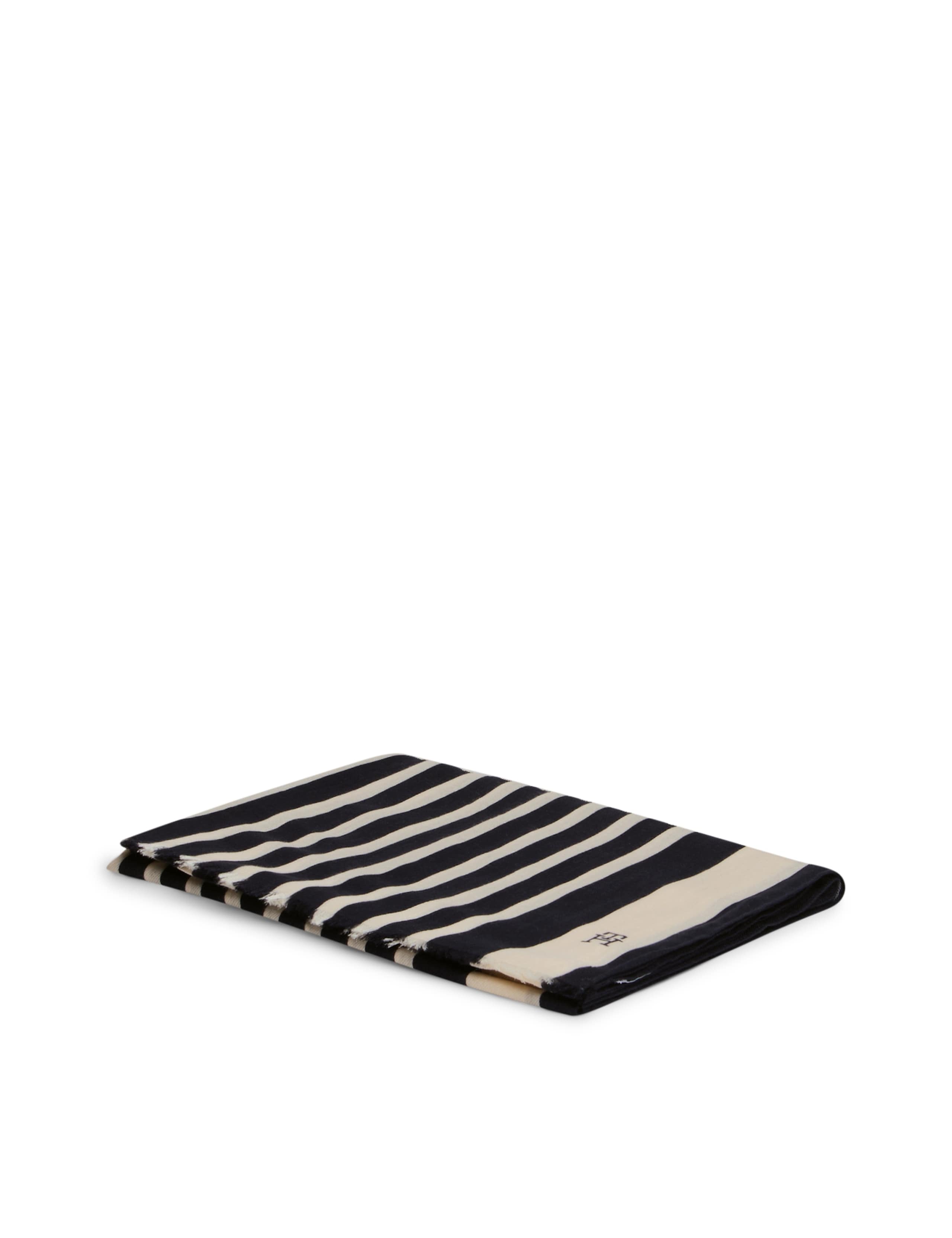 Tommy Hilfiger Elevated Chic Cotton Rich Striped Scarf, imported from the UK