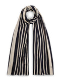 Tommy Hilfiger Elevated Chic Cotton Rich Striped Scarf, imported from the UK