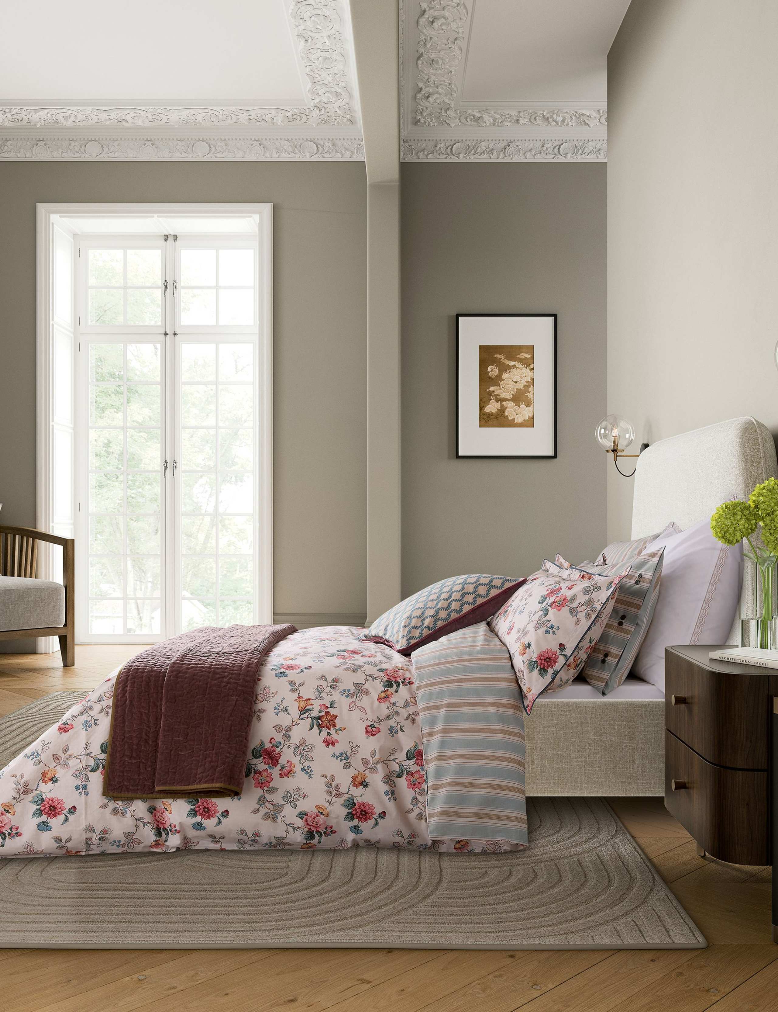 Bedeck Elinor multi square cushion 50cm - British product