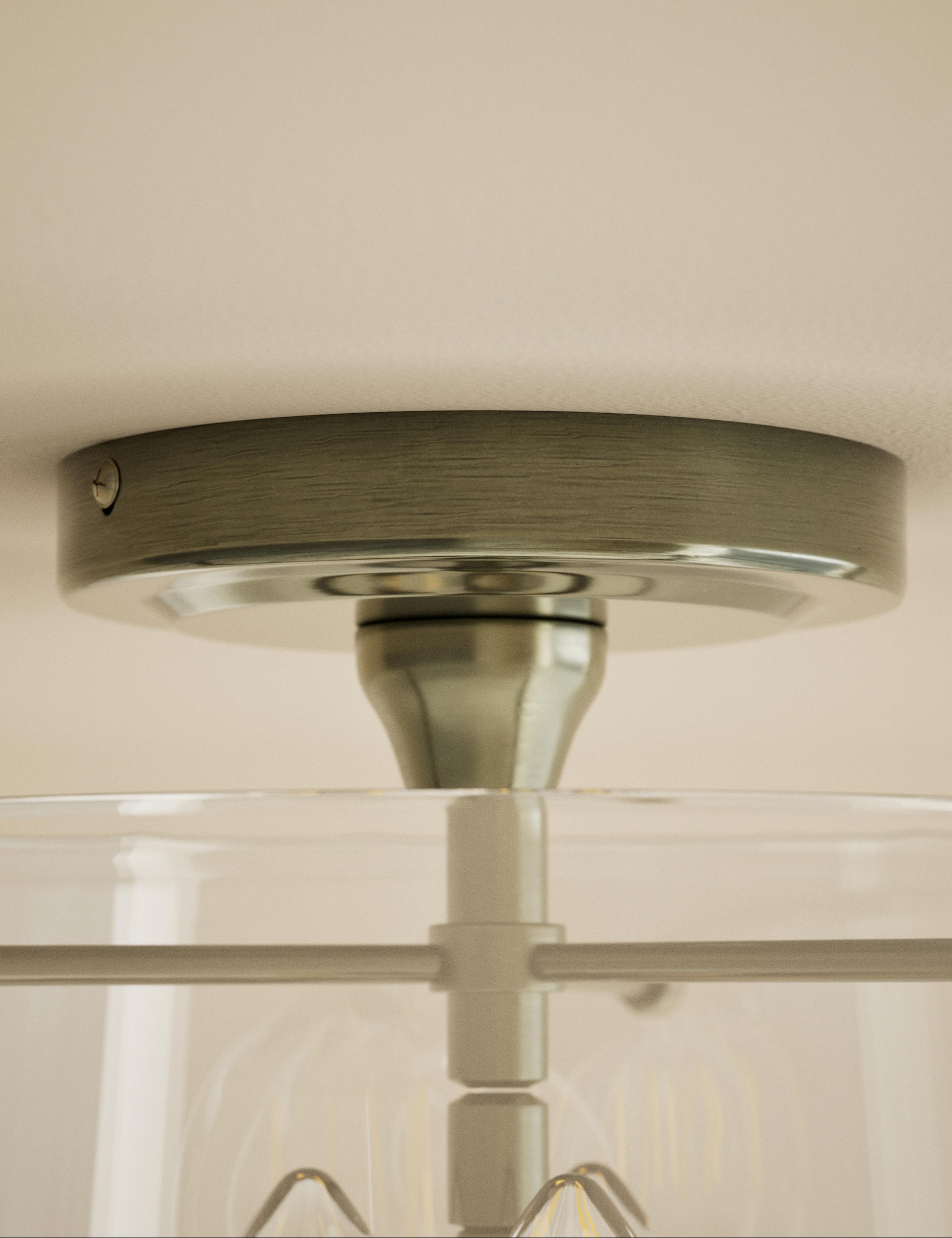Elisabeth glass flush ceiling light with brass trims UK version