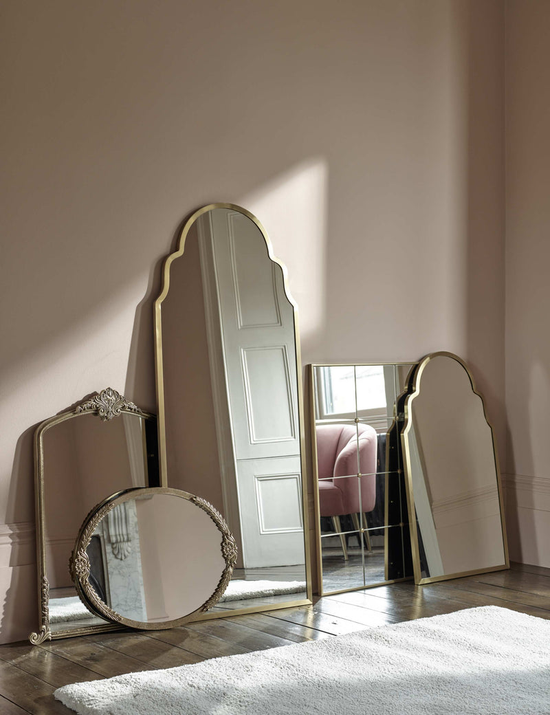 Eliza large window mirror with metal frame - British product