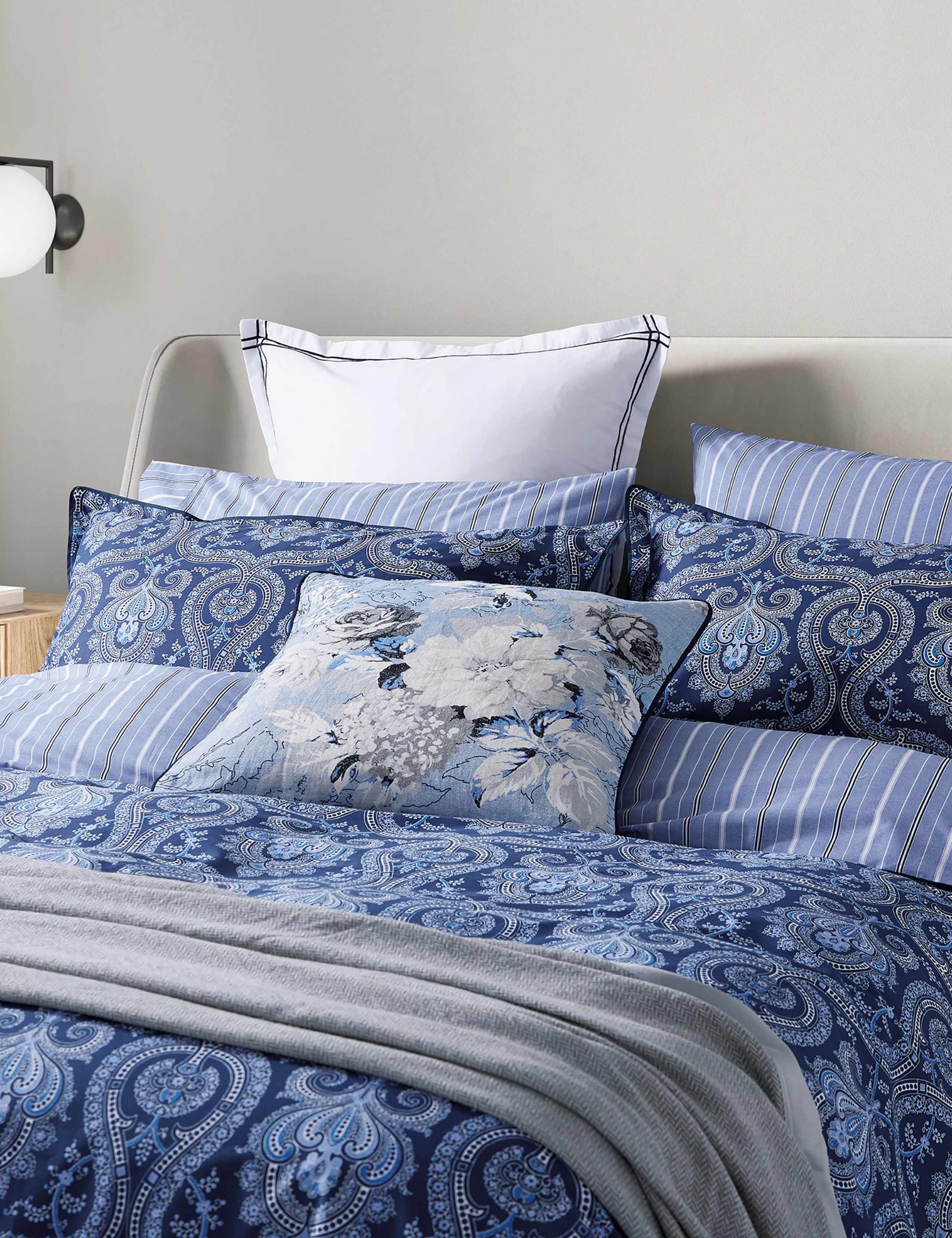 Bedeck of Belfast Ellis Floral square cushion 50cm, imported from the UK