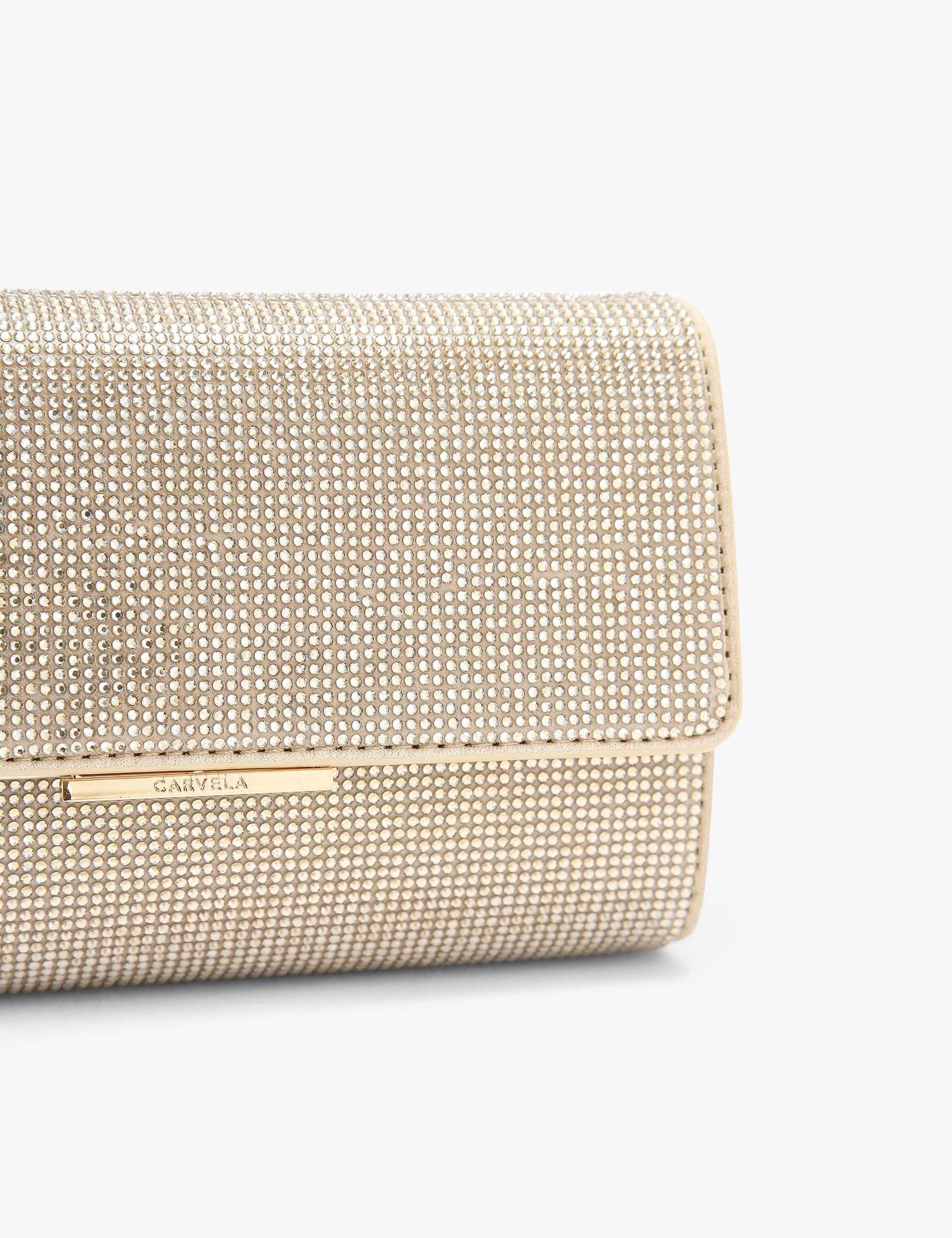 Carvela Clutch Bag mit verzierten Kettenriemen, importiert aus Großbritannien