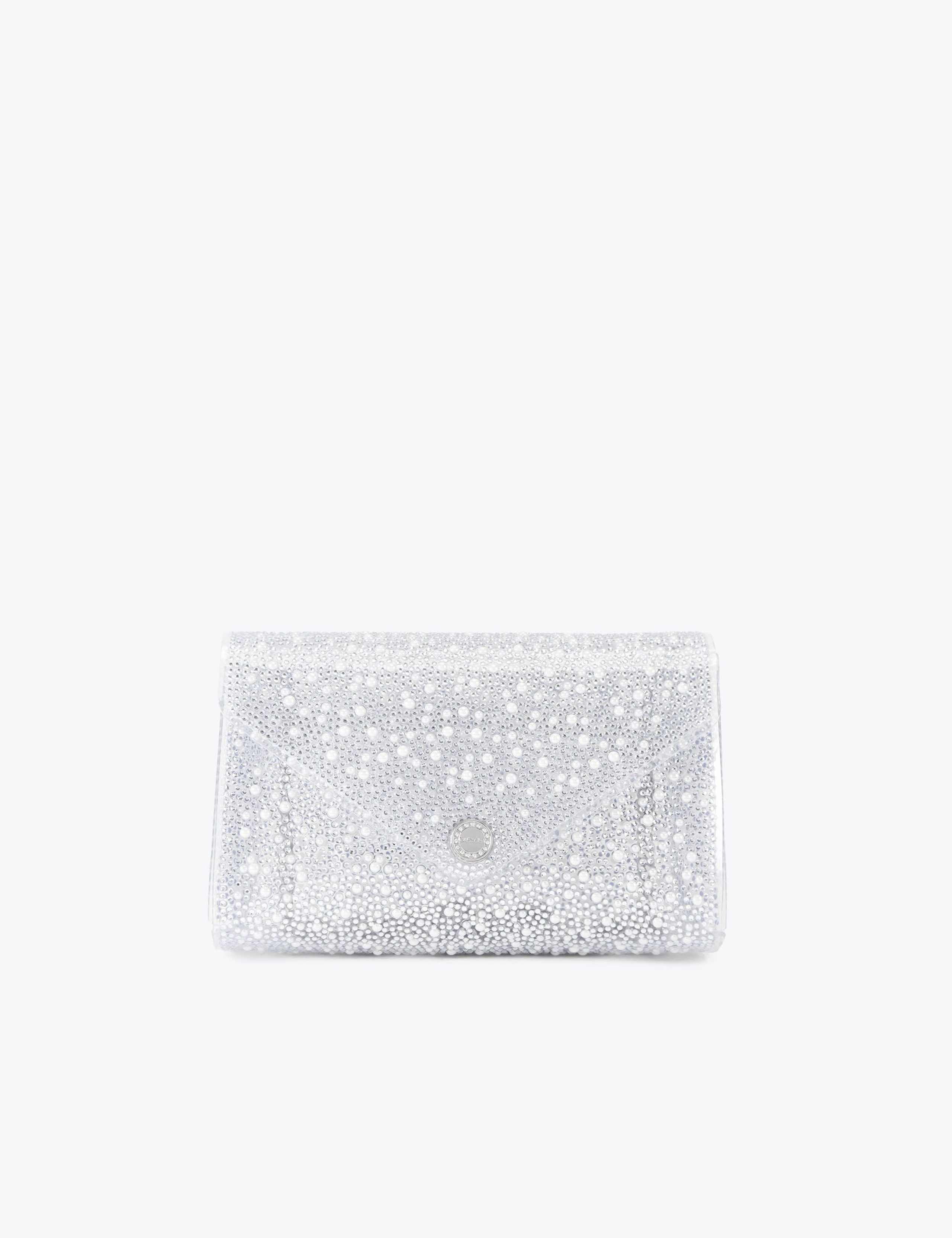 Carvela embellished chain strap clutch bag, imported from the UK