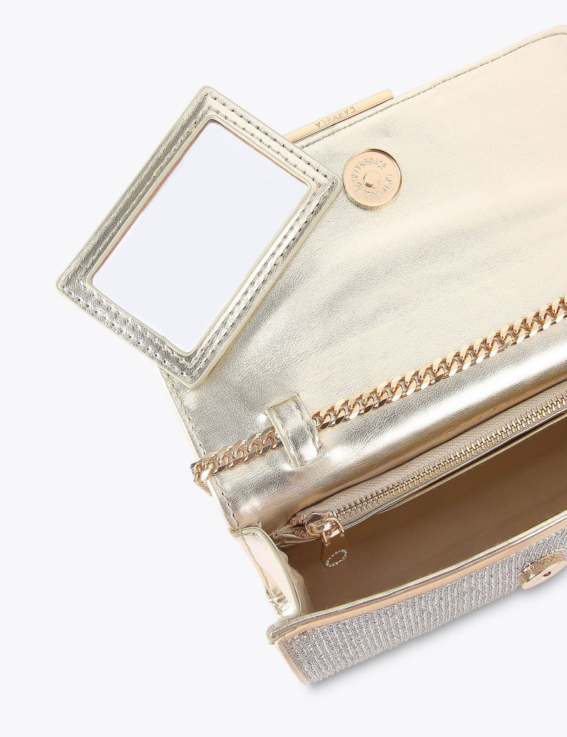 Carvela Clutch Bag mit verzierten Kettenriemen, importiert aus Großbritannien