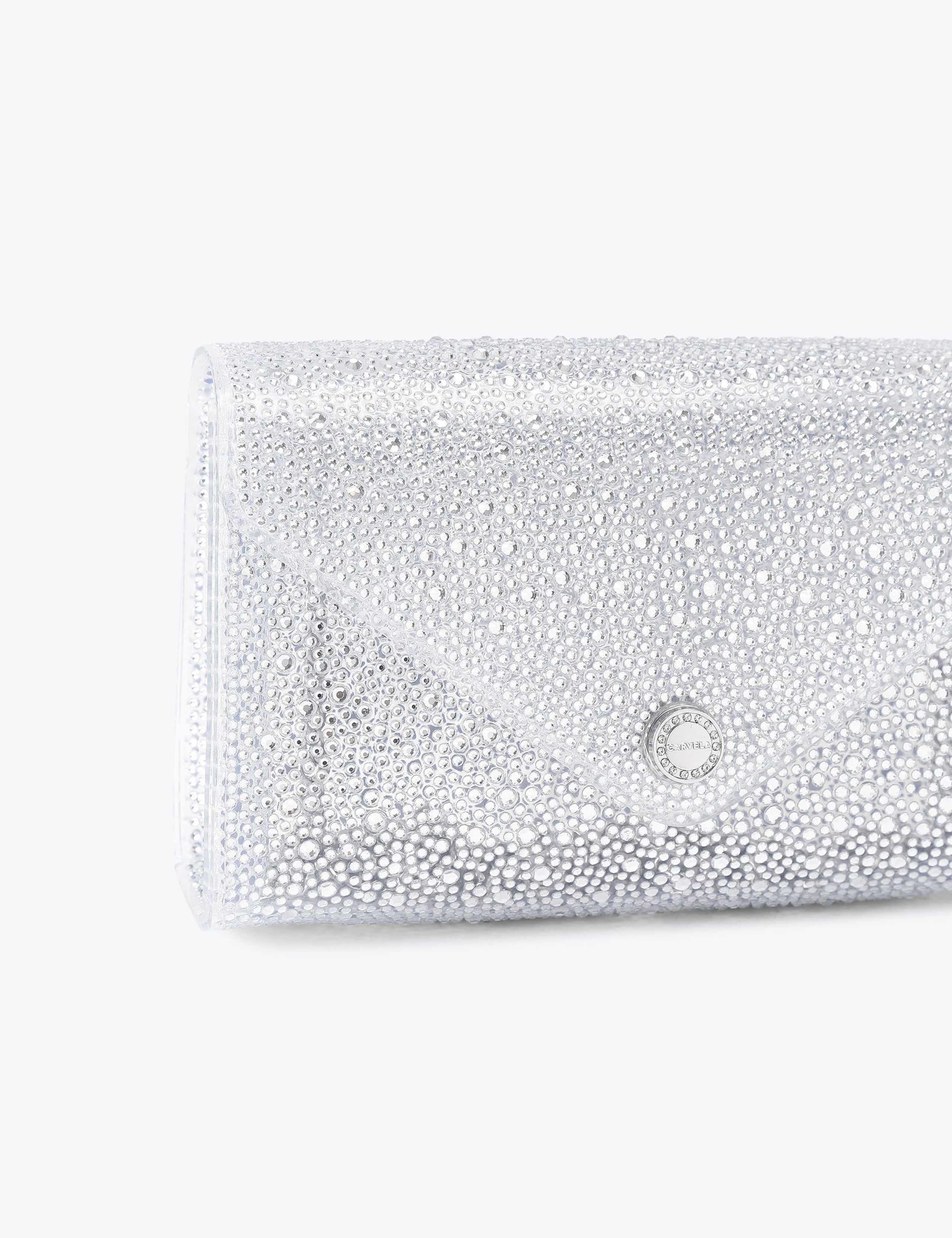 Carvela embellished chain strap clutch bag, imported from the UK