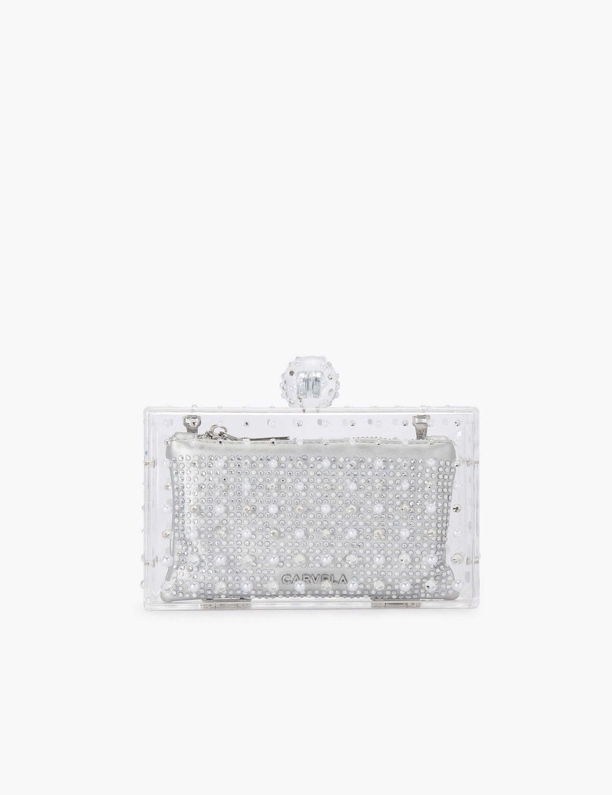 Carvela clutch bag clear perspex with crystals - British product