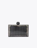 Carvela embellished clutch bag in smoked perspex with crystal details - British product
