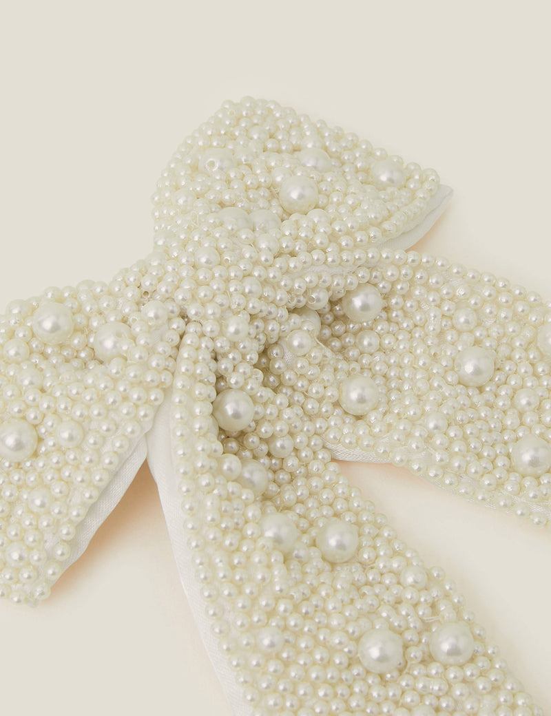 Accessorize embellished pearl bow hair clip, imported from the UK