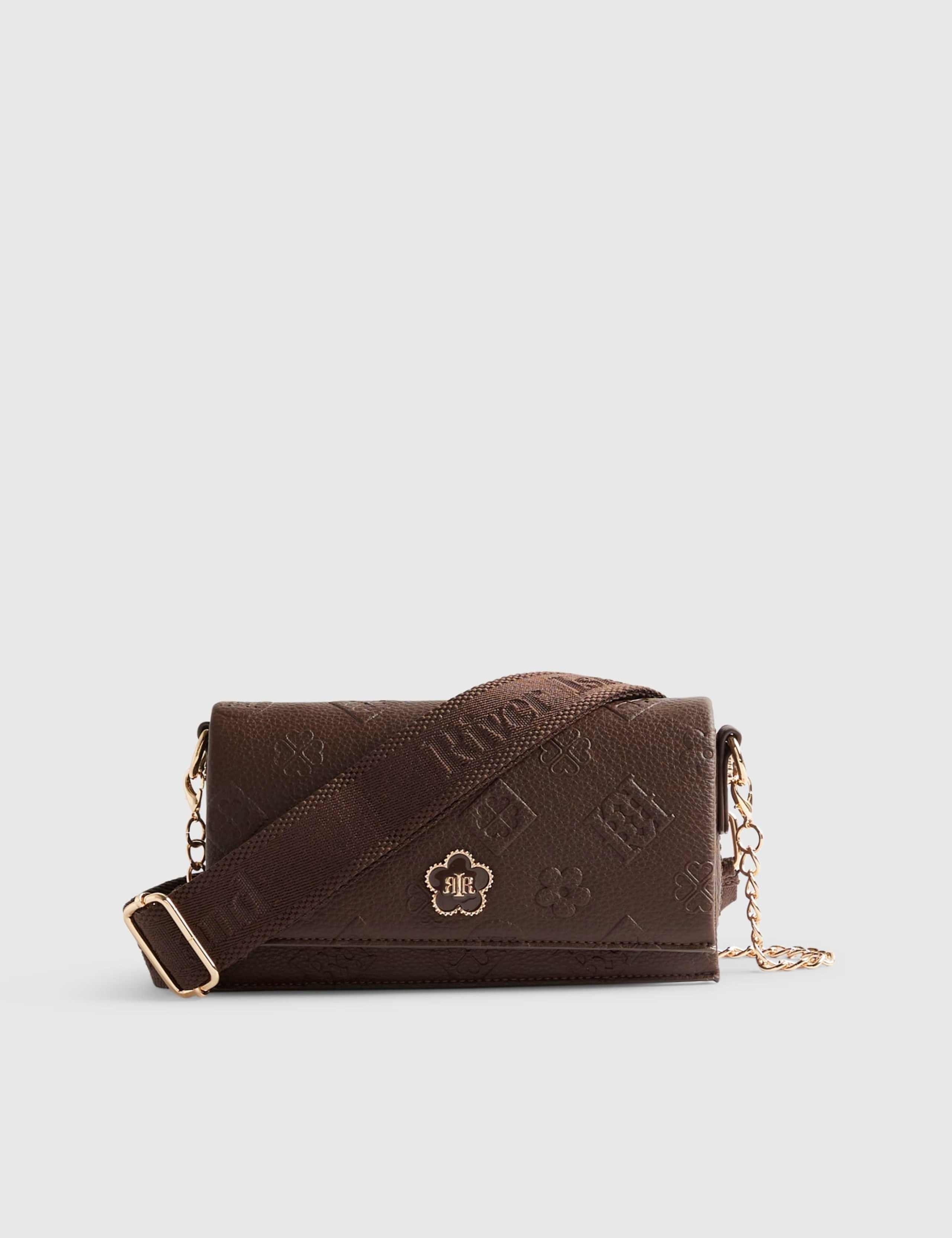 River Island embossed cross body bag chain strap, UK version