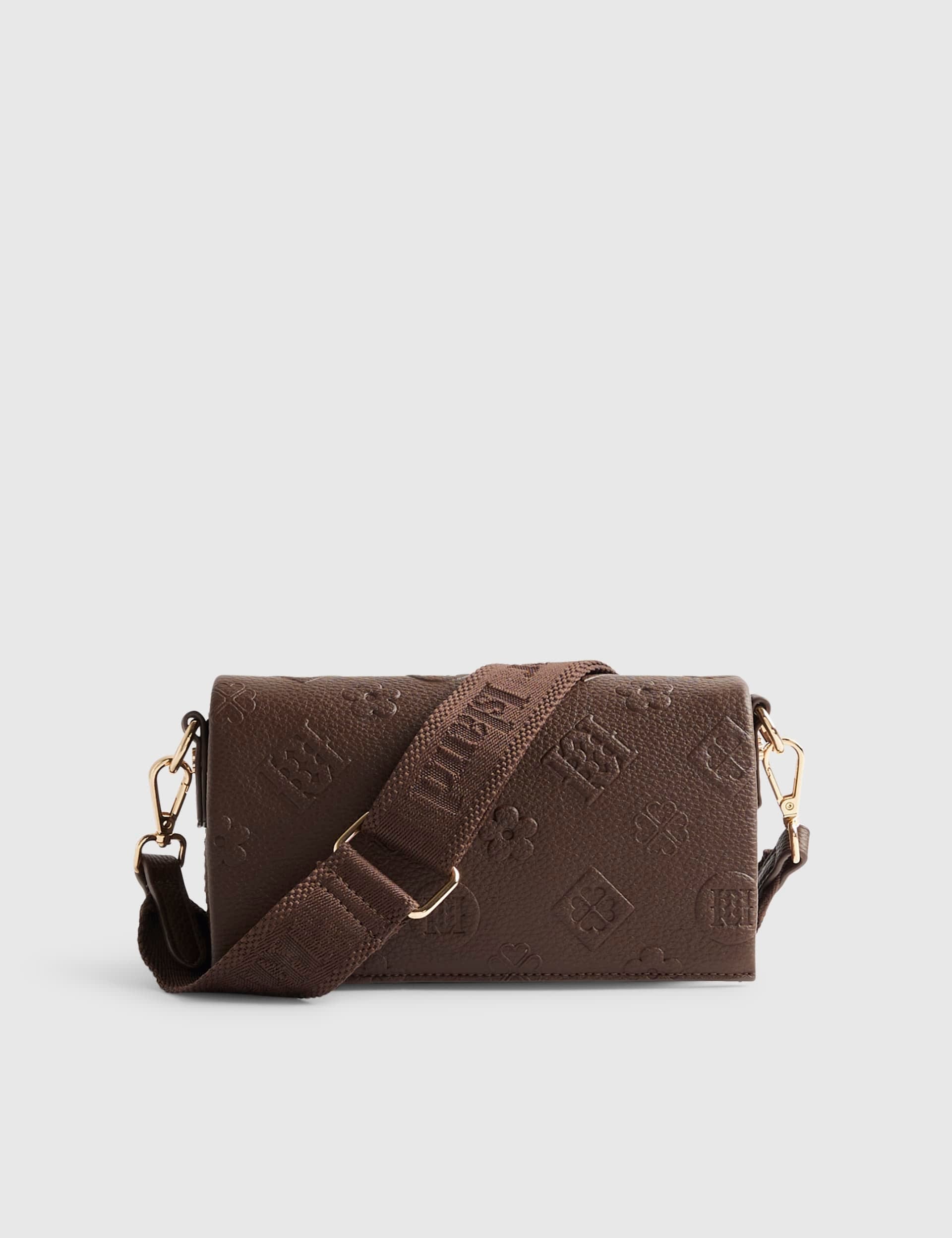 River Island embossed cross body bag chain strap, UK version