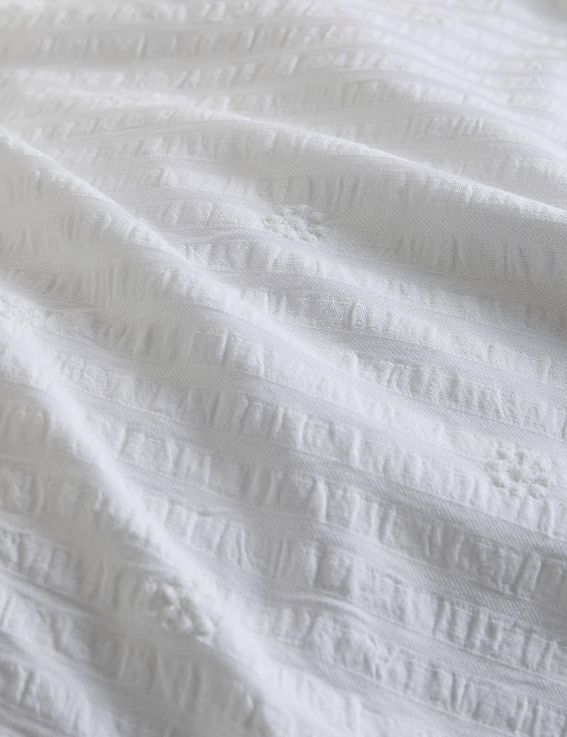 Embroidered floral seersucker bedding set - British product
