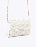 Carvela embroidered daisy chain strap clutch bag, imported from the UK