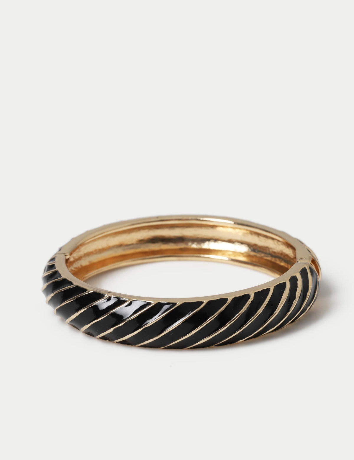 Enamel stripe metal bangle - British product