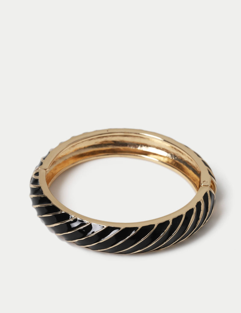 Enamel stripe metal bangle - British product