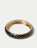 Enamel stripe metal bangle - British product