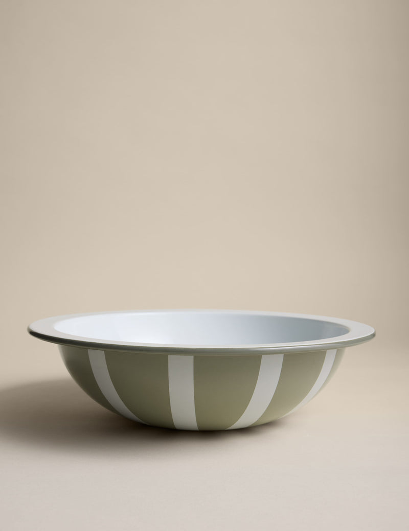 M&S enamel striped serving bowl stoneware - British brand