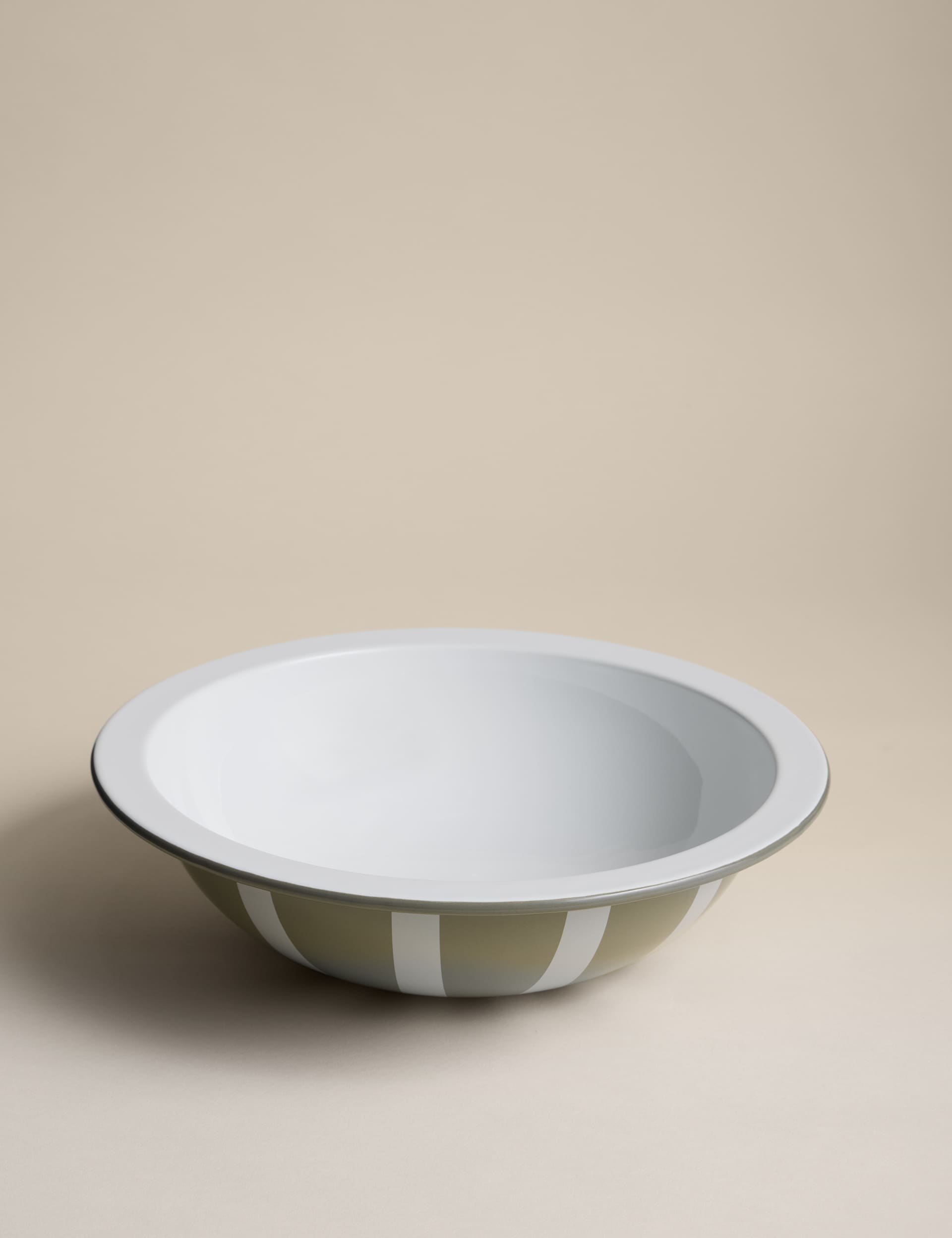 M&S enamel striped serving bowl stoneware - British brand