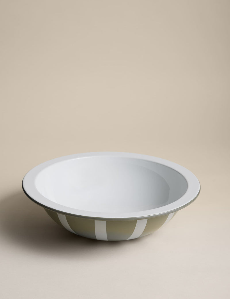 M&S enamel striped serving bowl stoneware - British brand