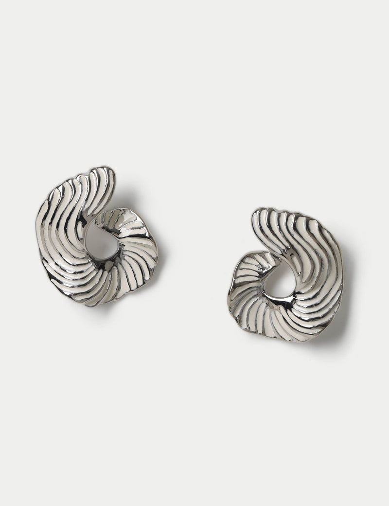Enamel zebra hoop earrings with irregular design - British product