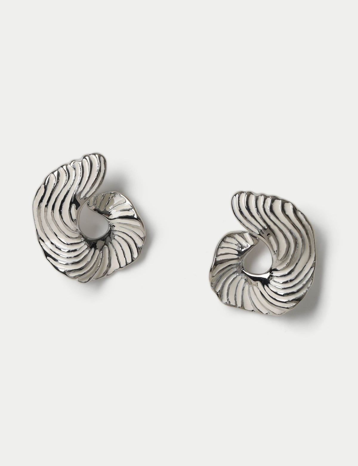 Enamel zebra hoop earrings with irregular design - British product