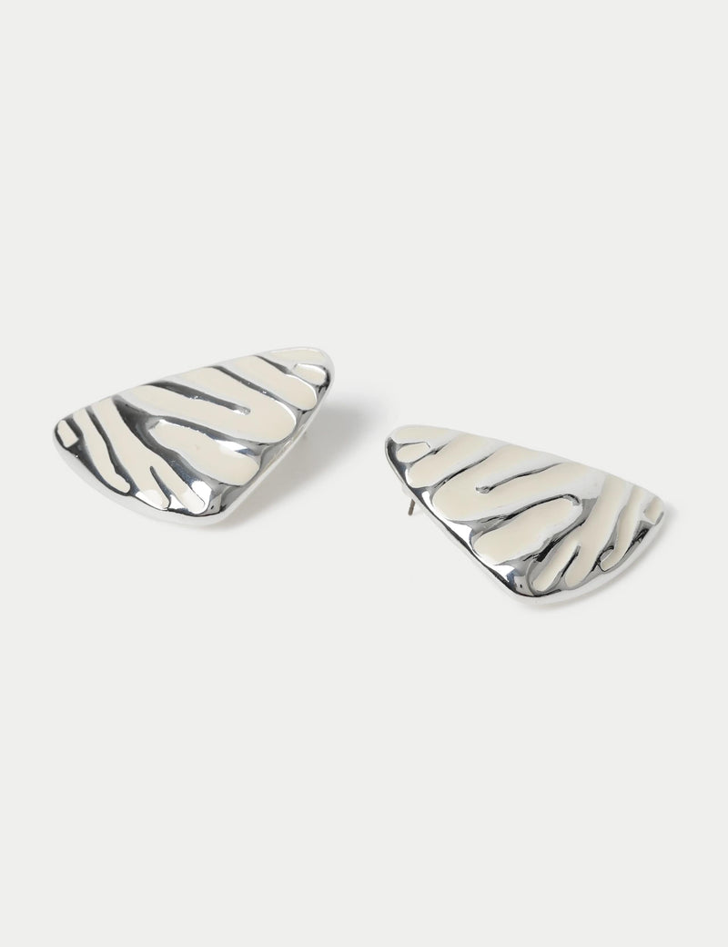 Enamel zebra pattern stud earrings (British brand)