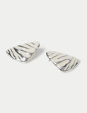 Enamel zebra pattern stud earrings (British brand)