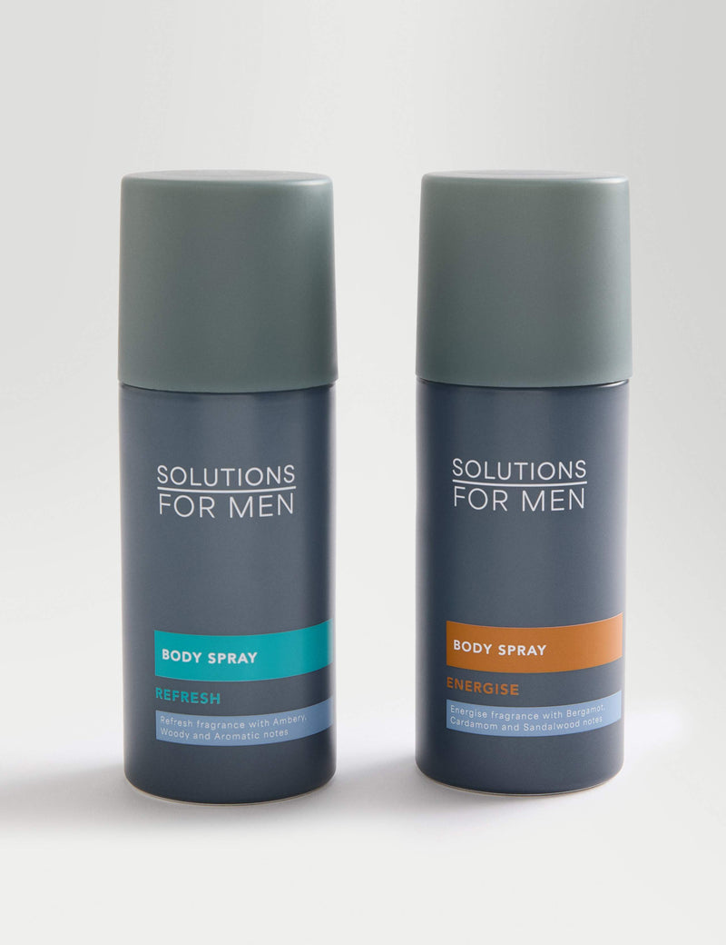 Solutions Energise and Refresh body spray set, British product