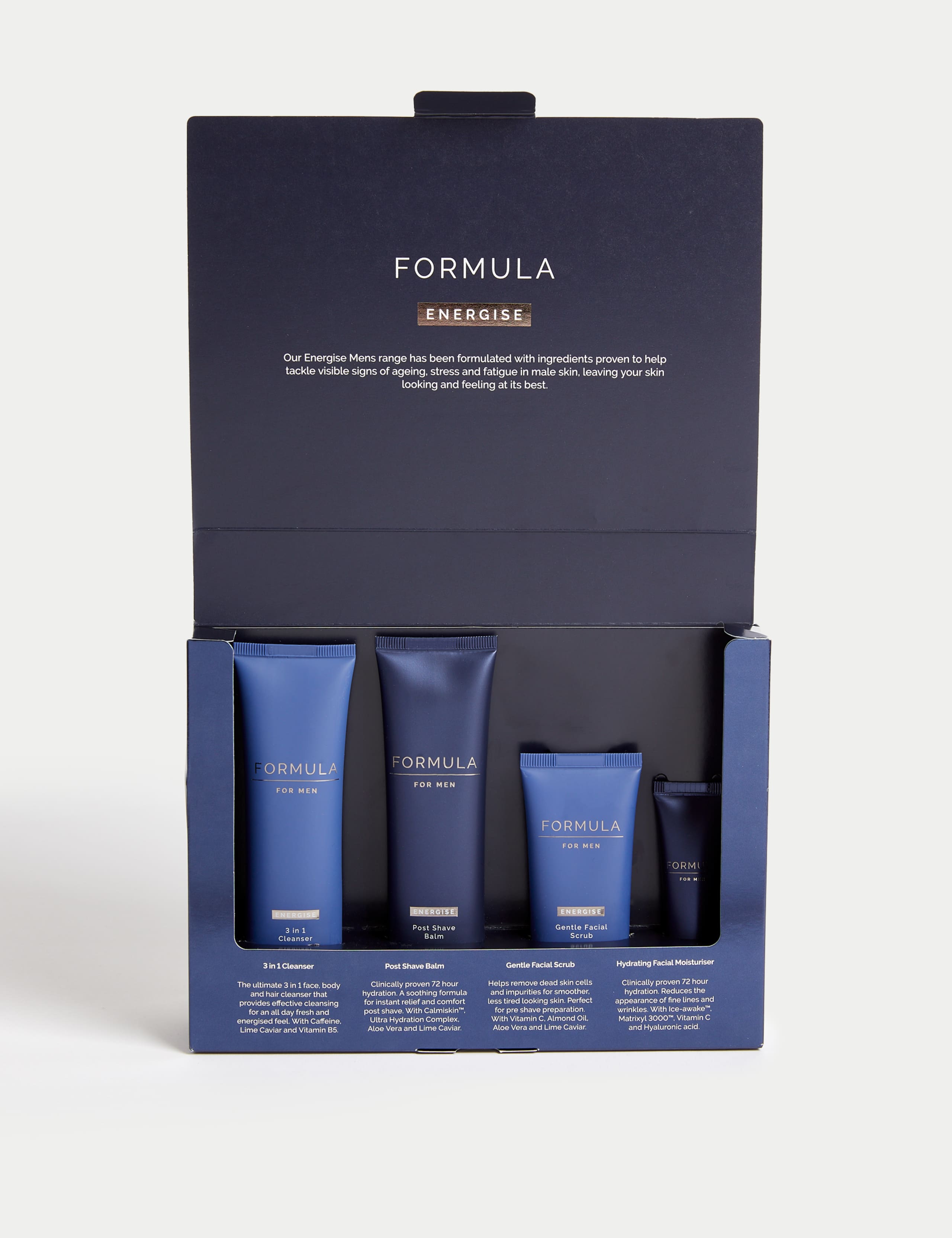 Energise men's skincare discovery set 4-piece, UK version