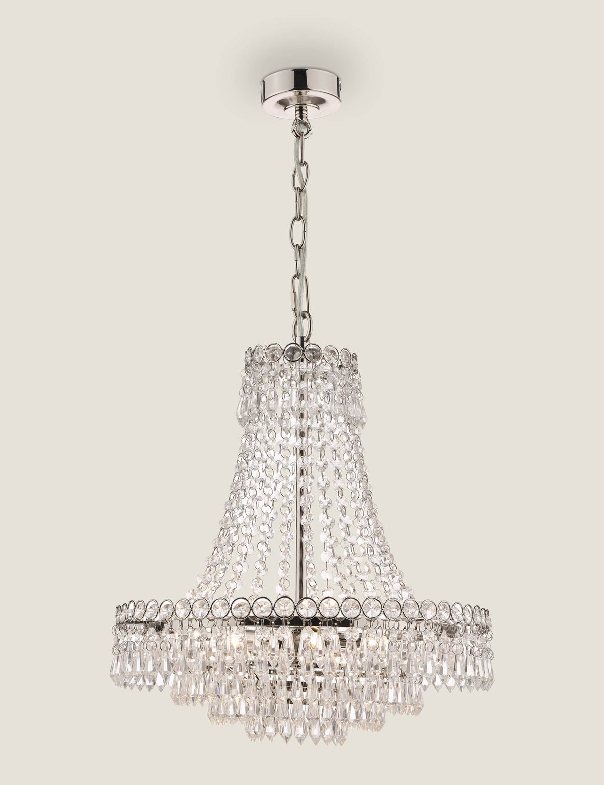 Laura Ashley Enid chandelier with crystal droplets (British brand)
