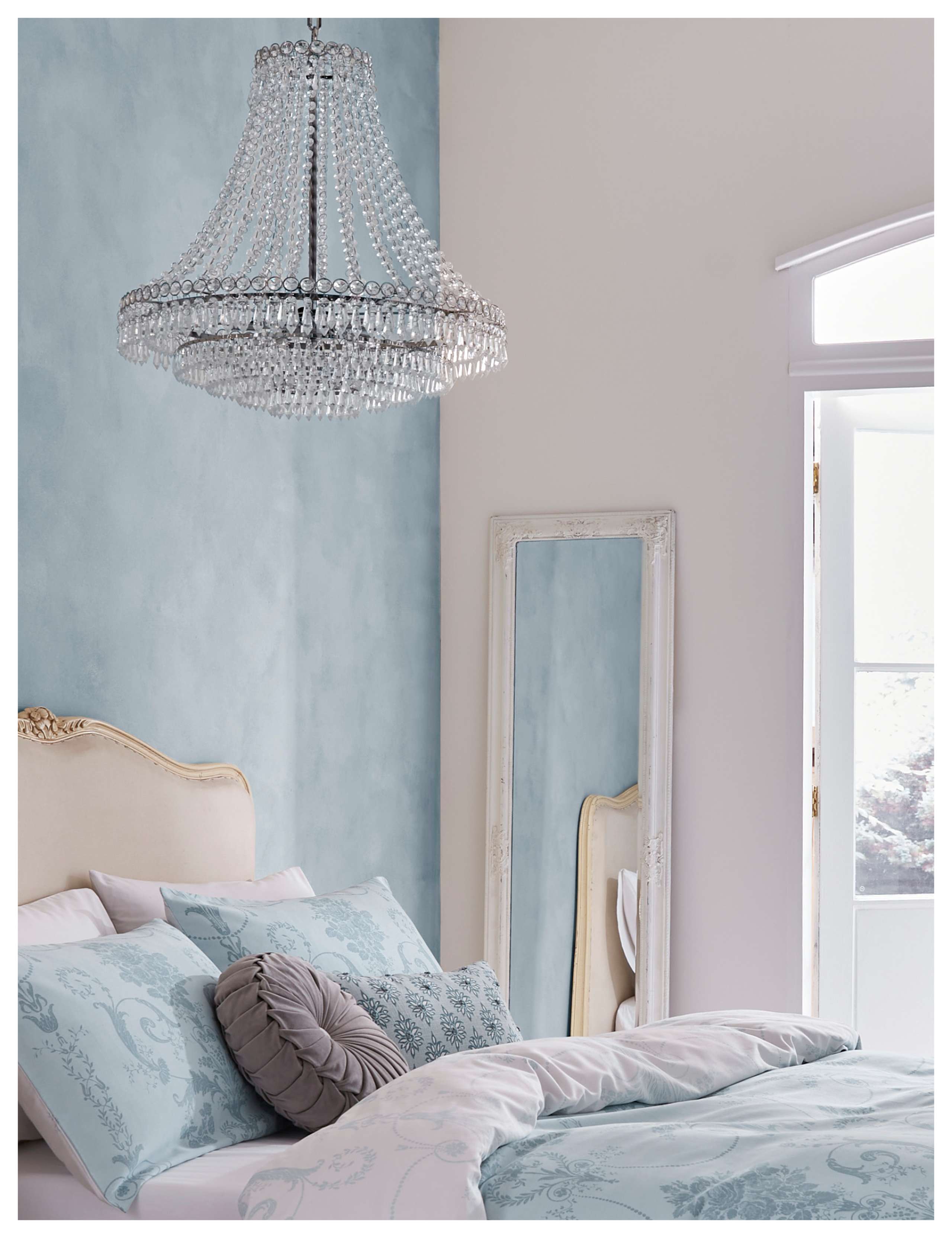 Laura Ashley Enid chandelier with crystal droplets (British brand)