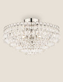 Laura Ashley Enid glass chandelier with crystals and nickel frame, UK version