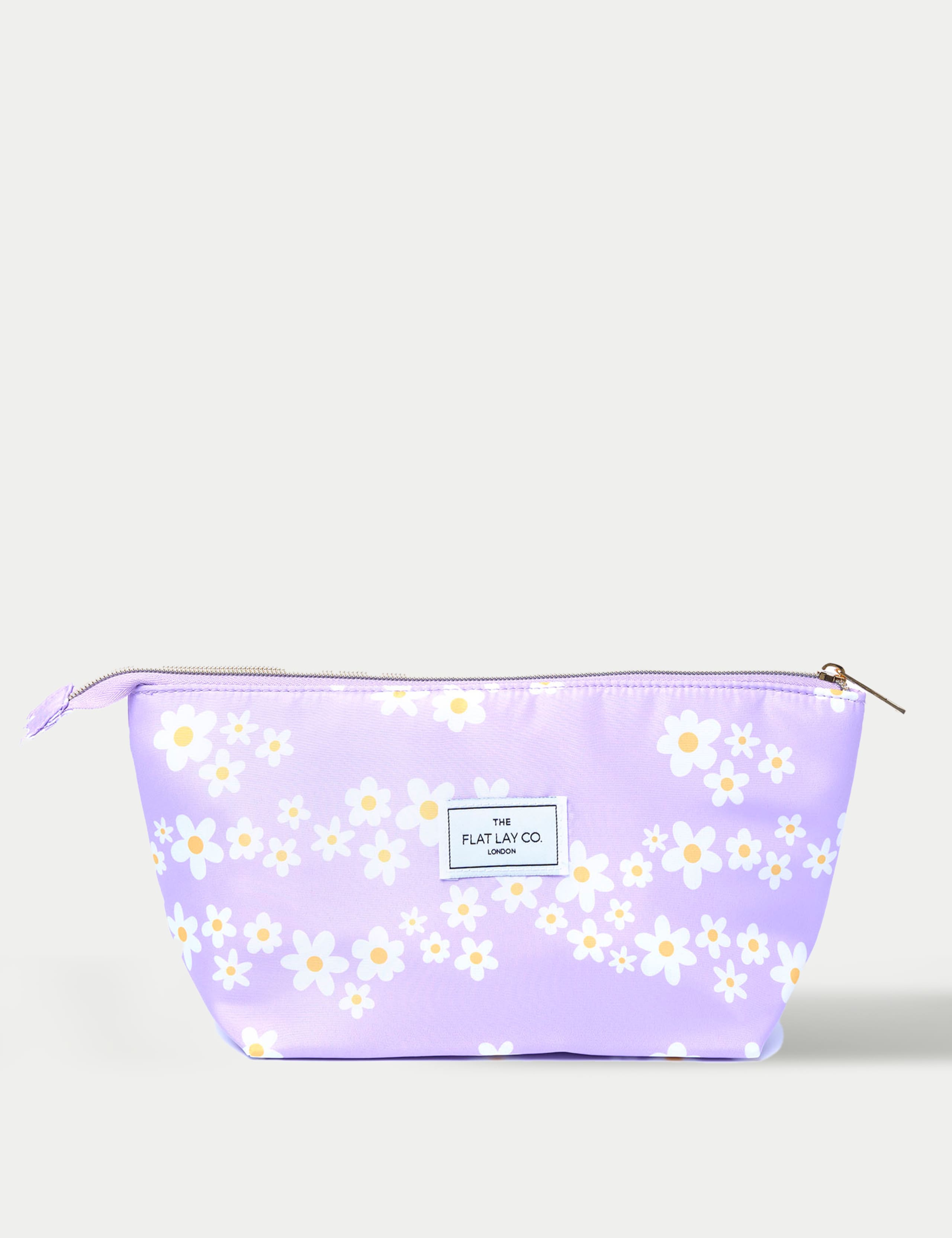The Flat Lay Co padded makeup pouch Lilac Daisy, UK version