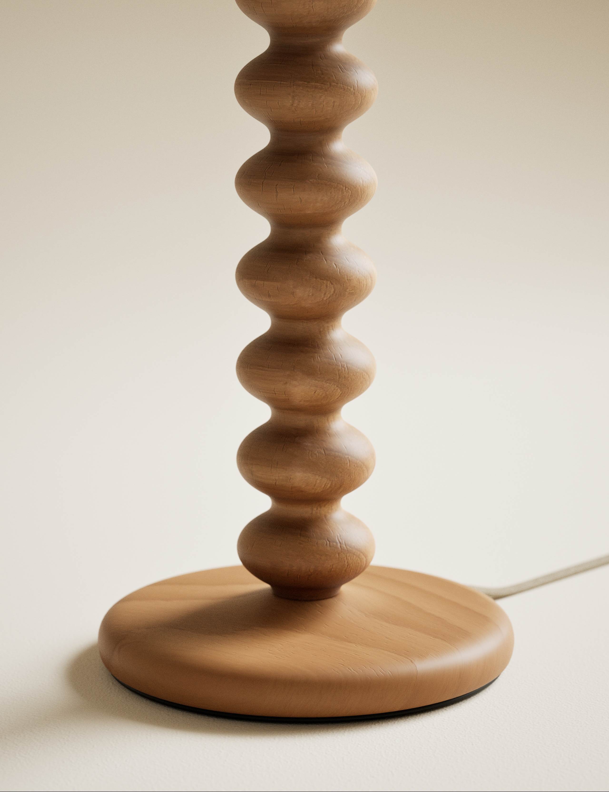 Evelyn wooden bobbin table lamp 50.5cm - British product