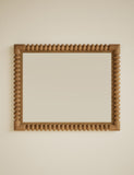 Evelyn wooden wall mirror rectangular bobbin detailing 86cm - British product