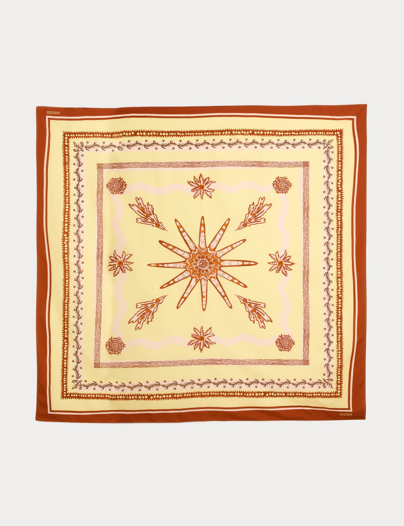 Jaeger extra large silk blend patterned scarf 130cm (British brand)
