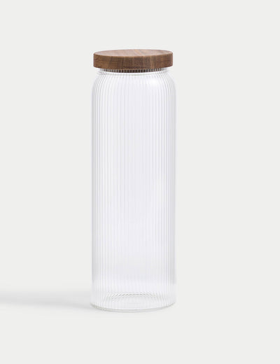 Grand Bocal de Rangement Rainuré en Verre M&S - Acheter en ligne sur McGrocer