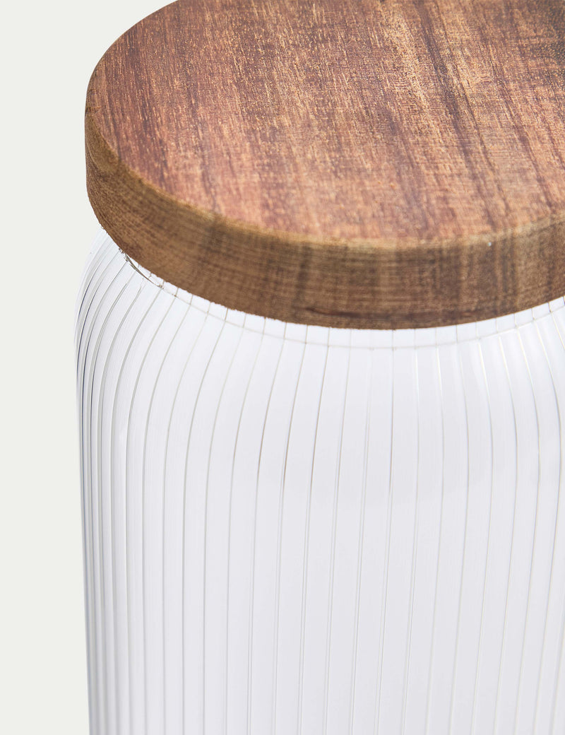 Extra Large Ribbed Glass Storage Jar