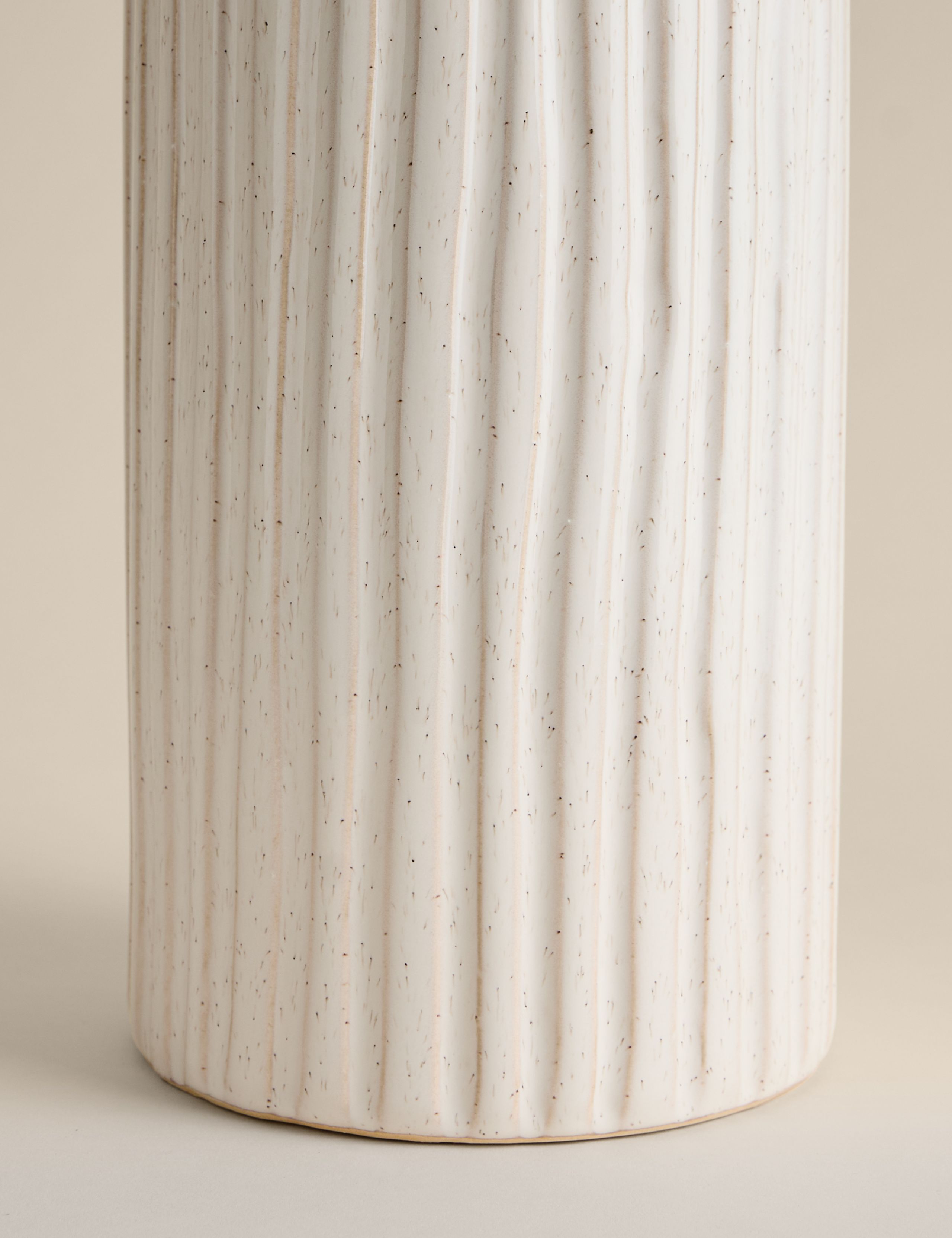Extra large ridged ceramic vase for home decor (British brand)