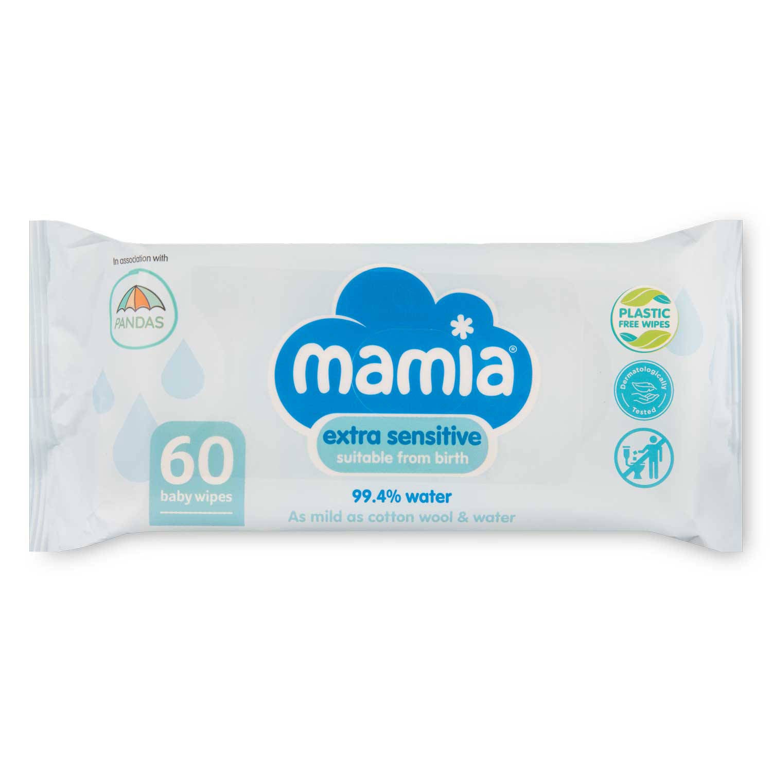 Extra sensitive baby wipes 60 pack - British product