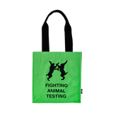 Lush fluoro green organic cotton tote bag, imported from the UK