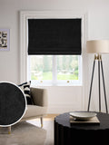 Black Ready Made Blackout/Thermal Matte Velvet Roman Blind