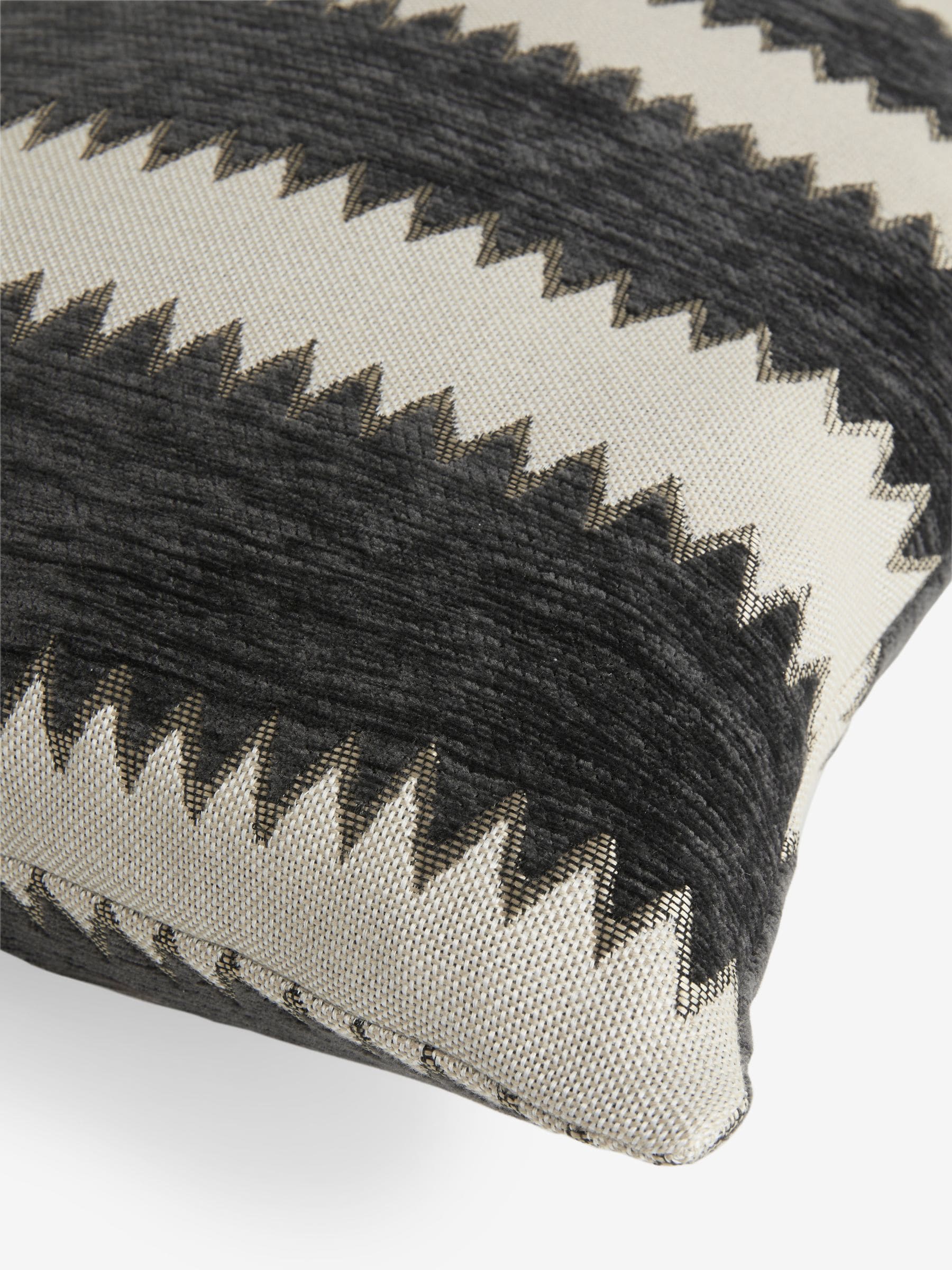 Black and white zig zag stripe cushion 40x59cm (British brand)