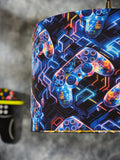 Blue Gamer easy fit lamp shade in gamer design, UK version