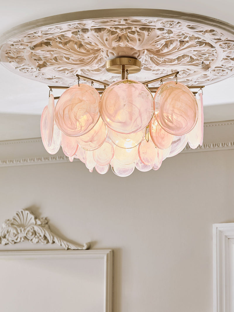 Brass Claremont Flush Ceiling Light