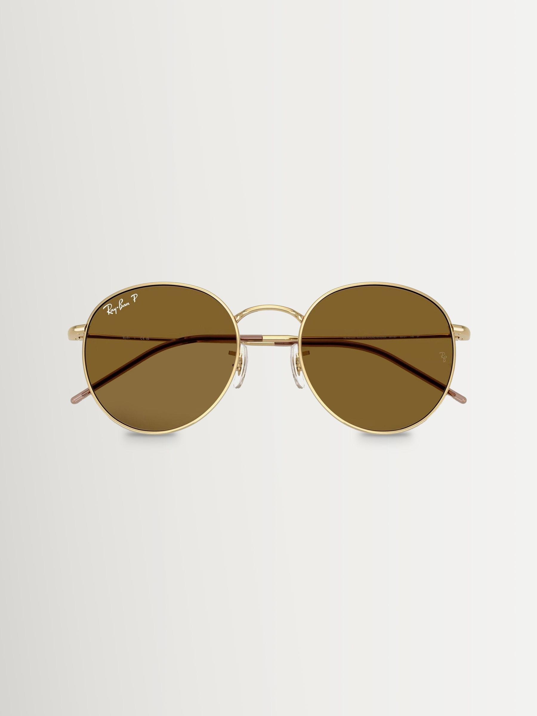 Ray-Ban Round Reverse gold polarised sunglasses - British product