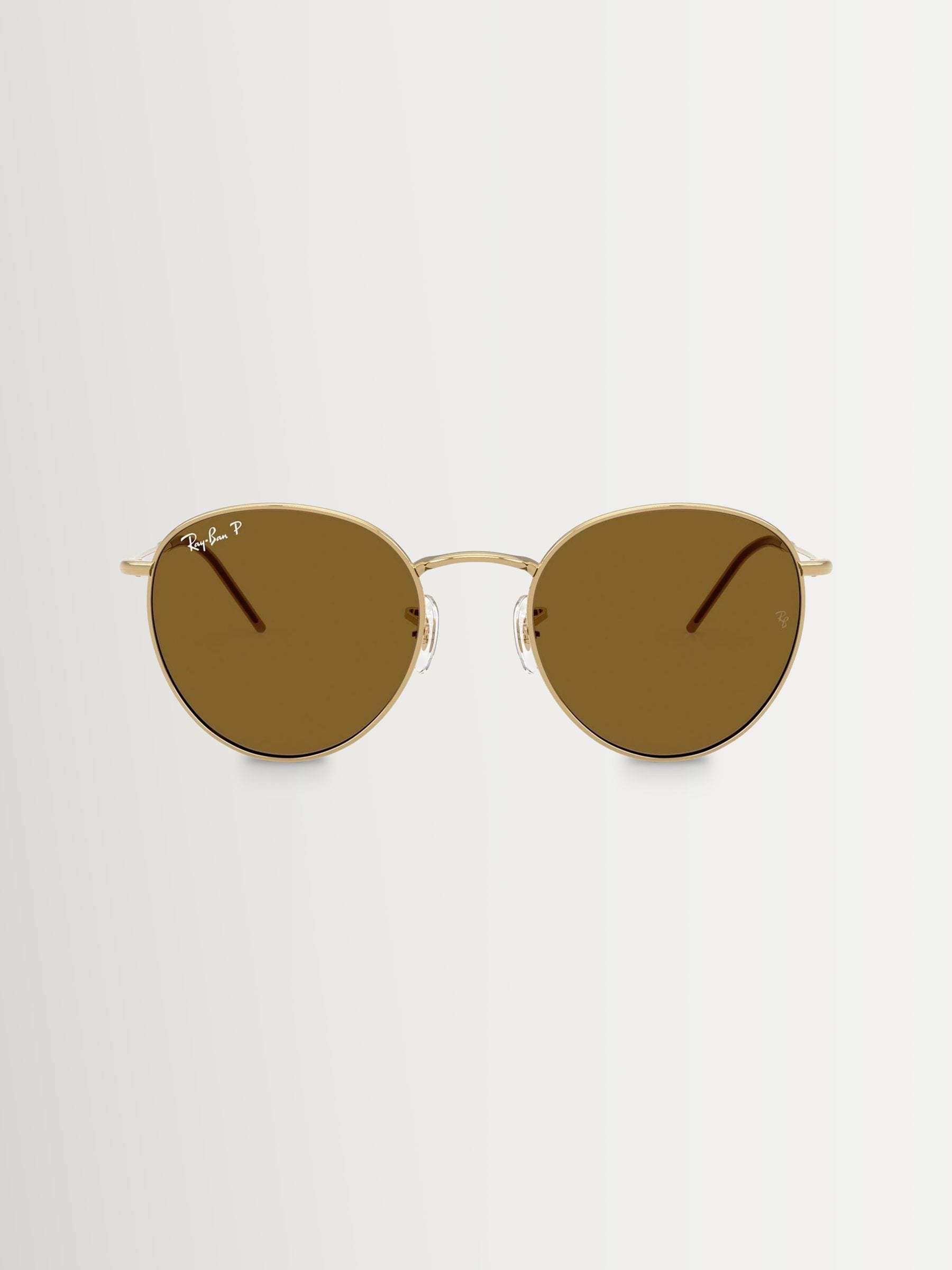 Ray-Ban Round Reverse gold polarised sunglasses - British product